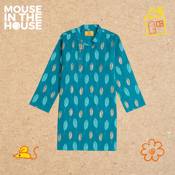Gleaming Leaf (Blue)- Ethnic Wear Boys