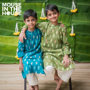 Gleaming Leaf (Blue)- Ethnic Wear Boys