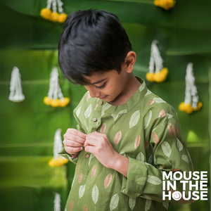 Gleaming Leaf (Green)- Ethnic Wear Boys