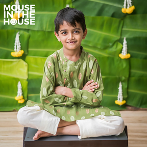 Gleaming Leaf (Green)- Ethnic Wear Boys