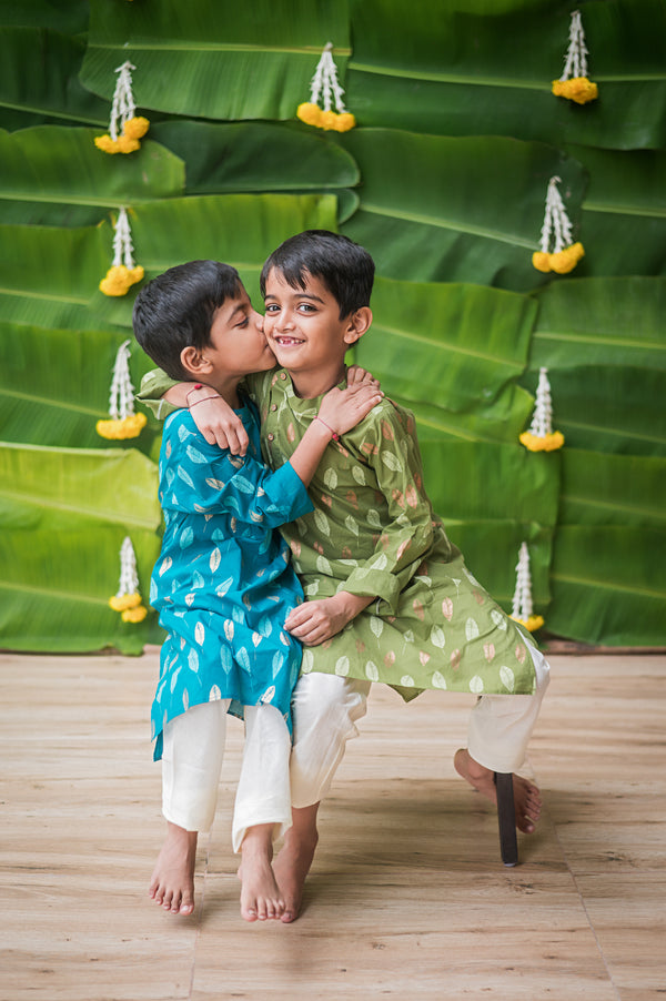 Gleaming Leaf (Green)- Ethnic Wear Boys