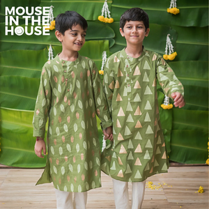 Gleaming Leaf (Green)- Ethnic Wear Boys