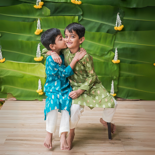 Gleaming Leaf (Green)- Ethnic Wear Boys