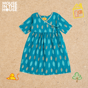 Gleaming Leaf (Blue) -Ethnic Wear Girls