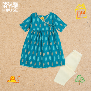 Gleaming Leaf (Blue) -Ethnic Wear Girls