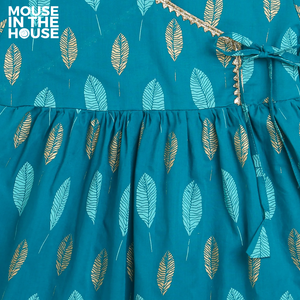 Gleaming Leaf (Blue) -Ethnic Wear Girls