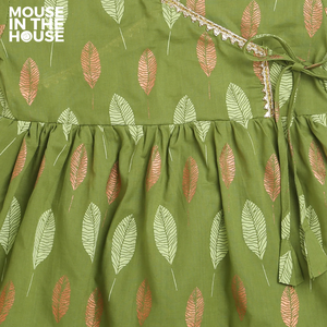 Gleaming Leaf (Green)- Ethnic Wear Girls