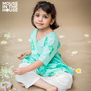 Lane of Happiness (Blue) - Girls Ethnic Wear