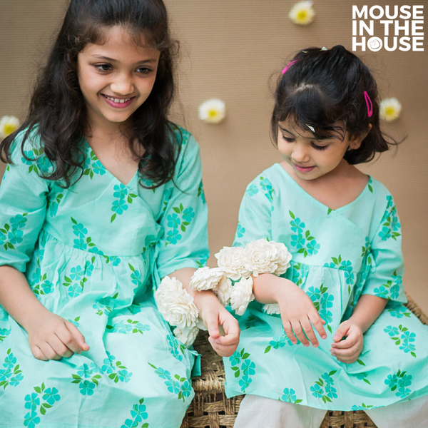 Lane of Happiness (Blue) - Girls Ethnic Wear