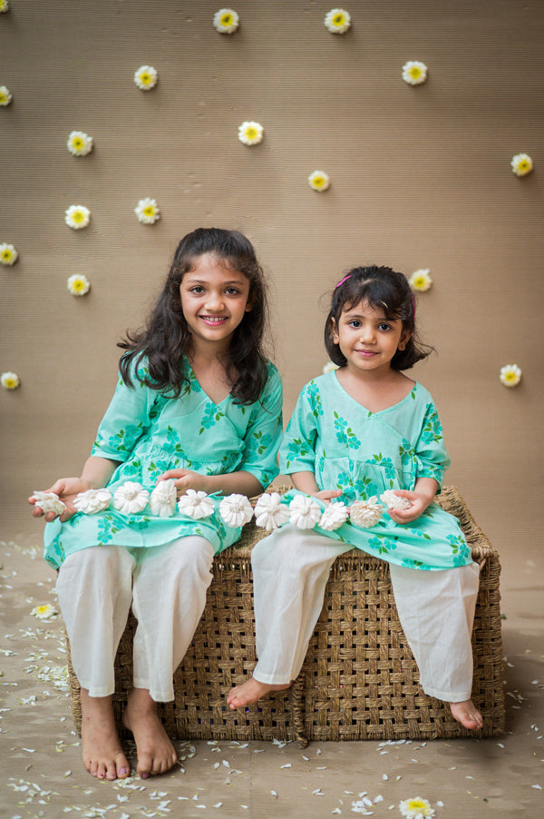 Lane of Happiness (Blue) - Girls Ethnic Wear