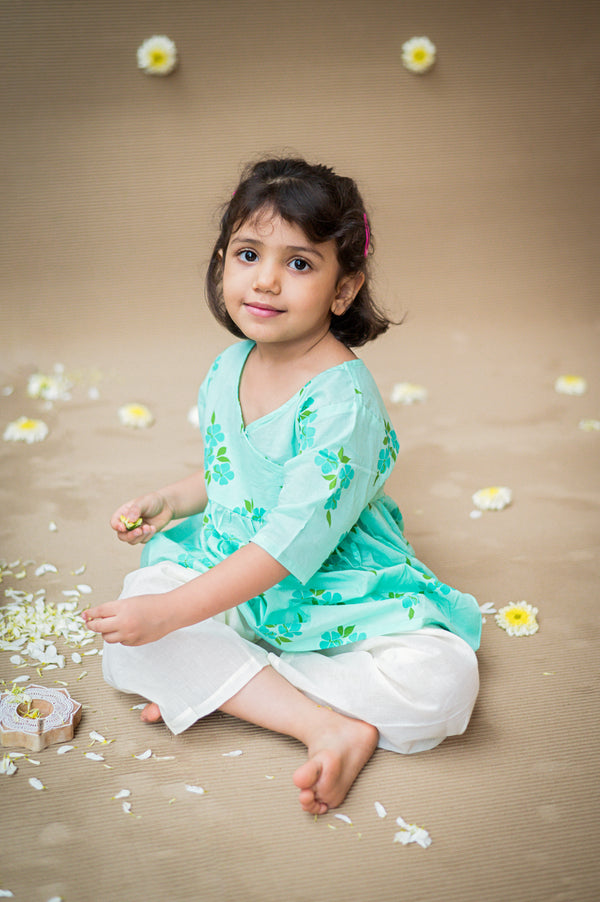 Lane of Happiness (Blue) - Girls Ethnic Wear