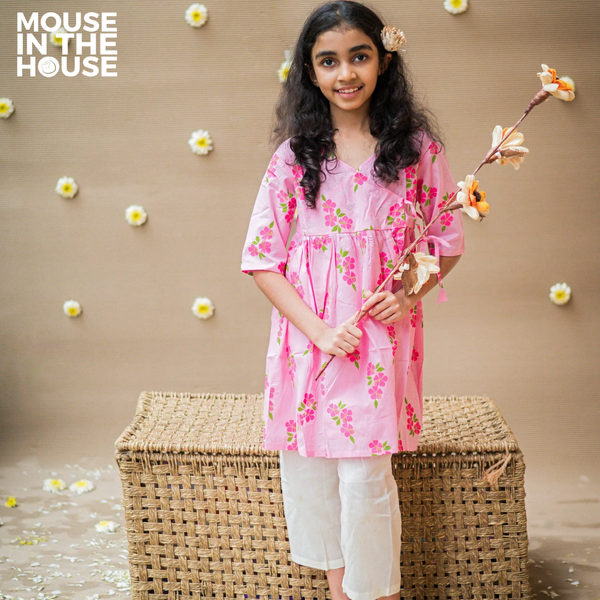 Lane of Happiness (Pink) - Girls Ethnic Wear