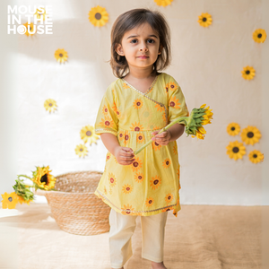 Lane of Dreams (Yellow) - Girls Ethnic Wear
