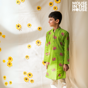 A Graceful peacock Green Ethnic Wear (Boys)