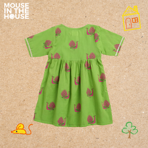 A Graceful Peacock Green Ethnic Wear (Girls)