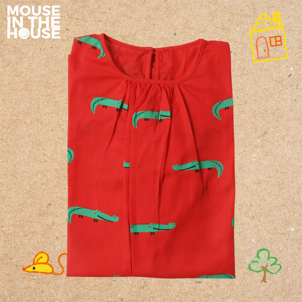 Crocodile- Girls Red Nightdress