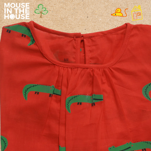 Crocodile- Girls Red Nightdress