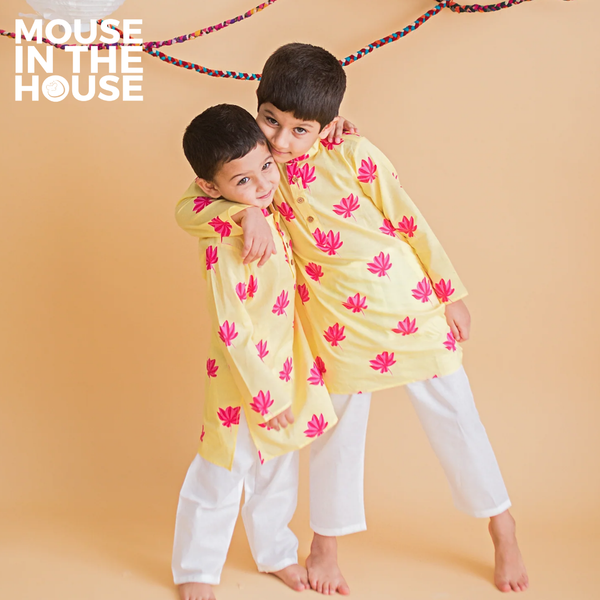 Lotus Bloom (Yellow)- Ethnic Wear Boys