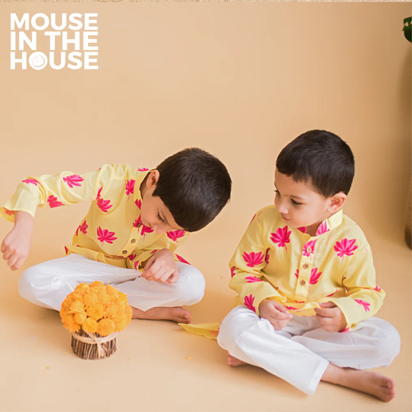 Lotus Bloom (Yellow)- Ethnic Wear Boys