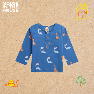 Dino Friends (Blue)- Unisex Nightdress