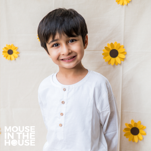 Snow White Kurta & Pyjama – Timeless Elegance for Little Ones (Unisex)