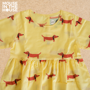 A Dog's Life- Yellow Cotton Dress
