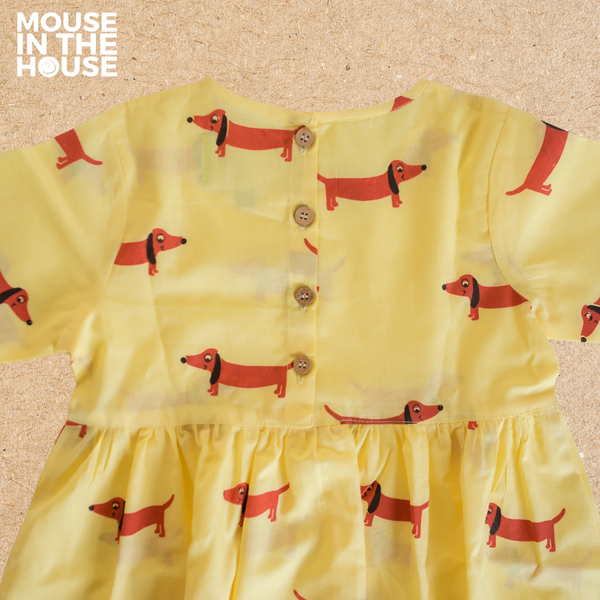 A Dog's Life- Yellow Cotton Dress