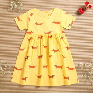 A Dog's Life- Yellow Cotton Dress
