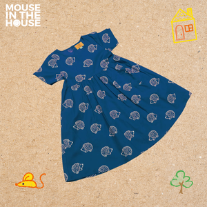 Porcupine Print Indigo Dress