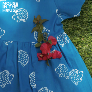 Porcupine Print Indigo Dress