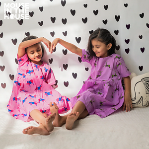 Purple Circle - Cotton Dress