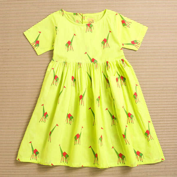Green Triangle - Cotton Dress