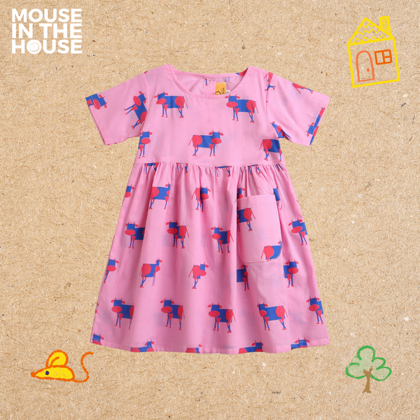 Pink Square - Cotton Dress