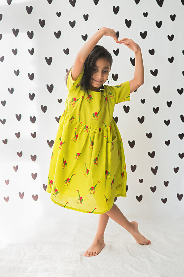 Green Triangle - Cotton Dress