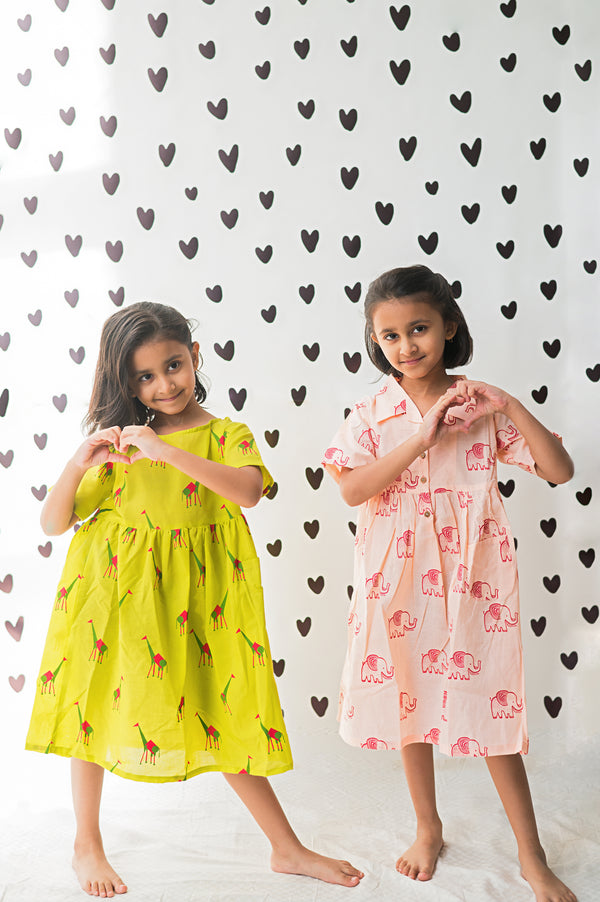 Green Triangle - Cotton Dress