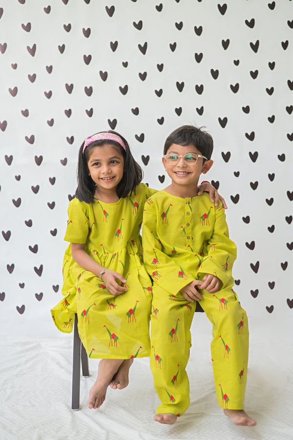 Green Triangle - Cotton Dress