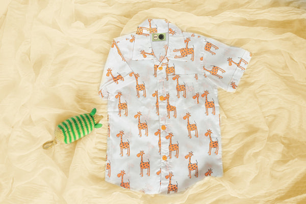 The Curious Giraffe- Cotton Shirt
