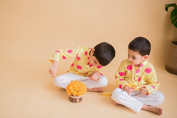 Lotus Bloom (Yellow)- Ethnic Wear Boys