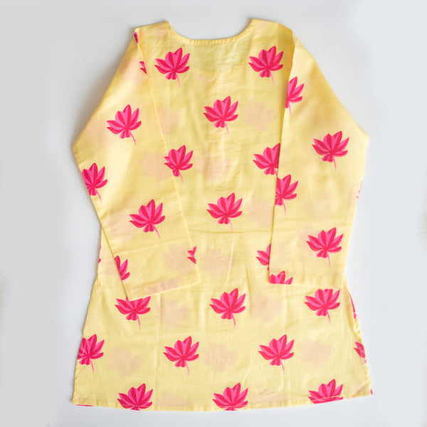 Lotus Bloom (Yellow)- Girls Ethnic Wear