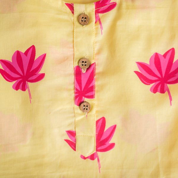Lotus Bloom (Yellow)- Girls Ethnic Wear