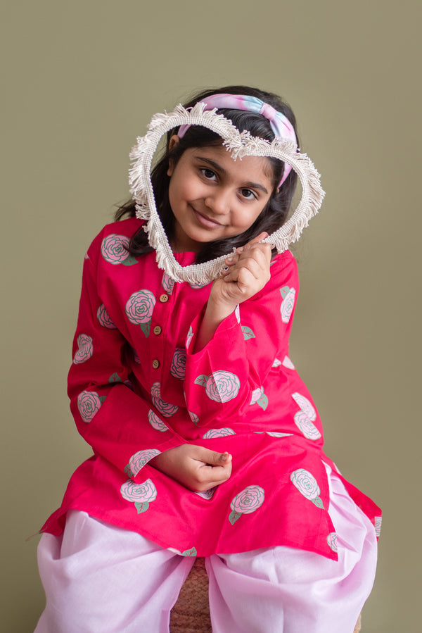 Blooming Red- Ethnic Wear Girls
