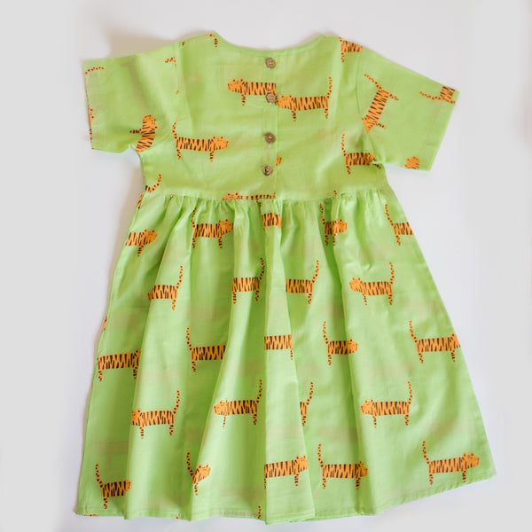 Augustus The Tiger- Green Cotton Dress