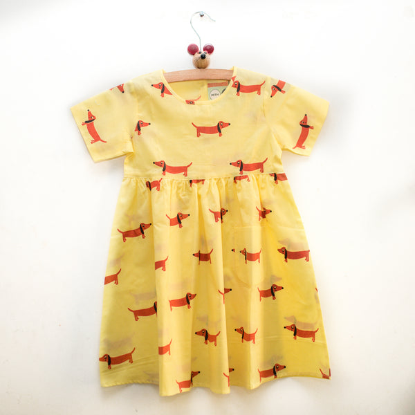 A Dog's Life- Yellow Cotton Dress