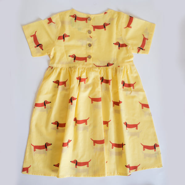 A Dog's Life- Yellow Cotton Dress